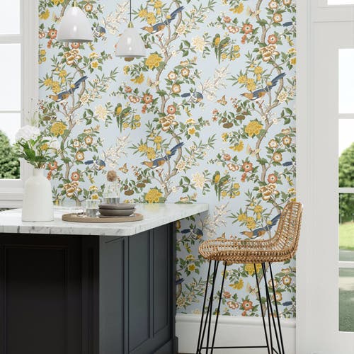 Sanderson - Chinoiserie Hall Dawn Blu Water Garden Wallpapers