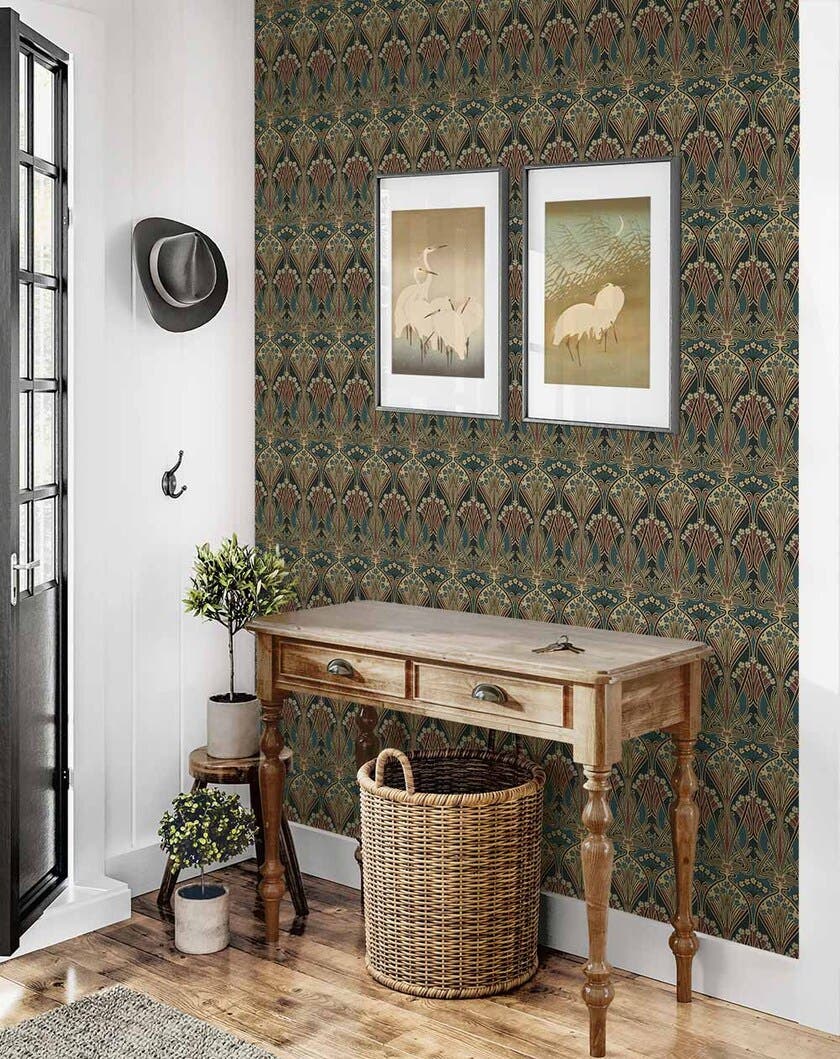 Peel & Stick Deco Gardenfly Aegean Blue & Clay NW55501