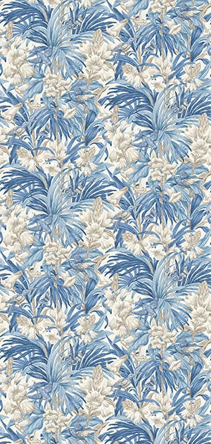 GP&J Baker - Brantwood Trumpet Flowers Blue BW45103-4