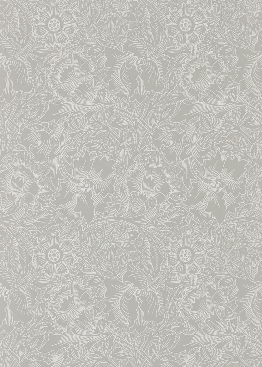 Morris & Co - Pure Poppy Dove/Chalk Morris Pure Wallpapers