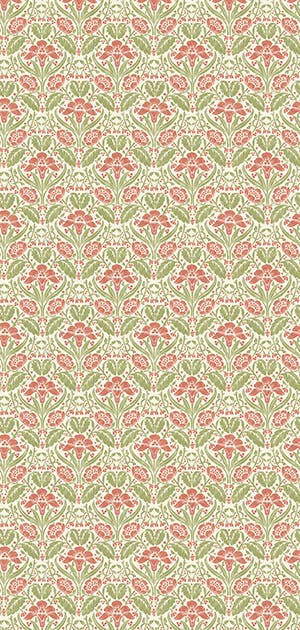 GP&J Baker - Brantwood Iris Meadow Pink Green BW45101-1