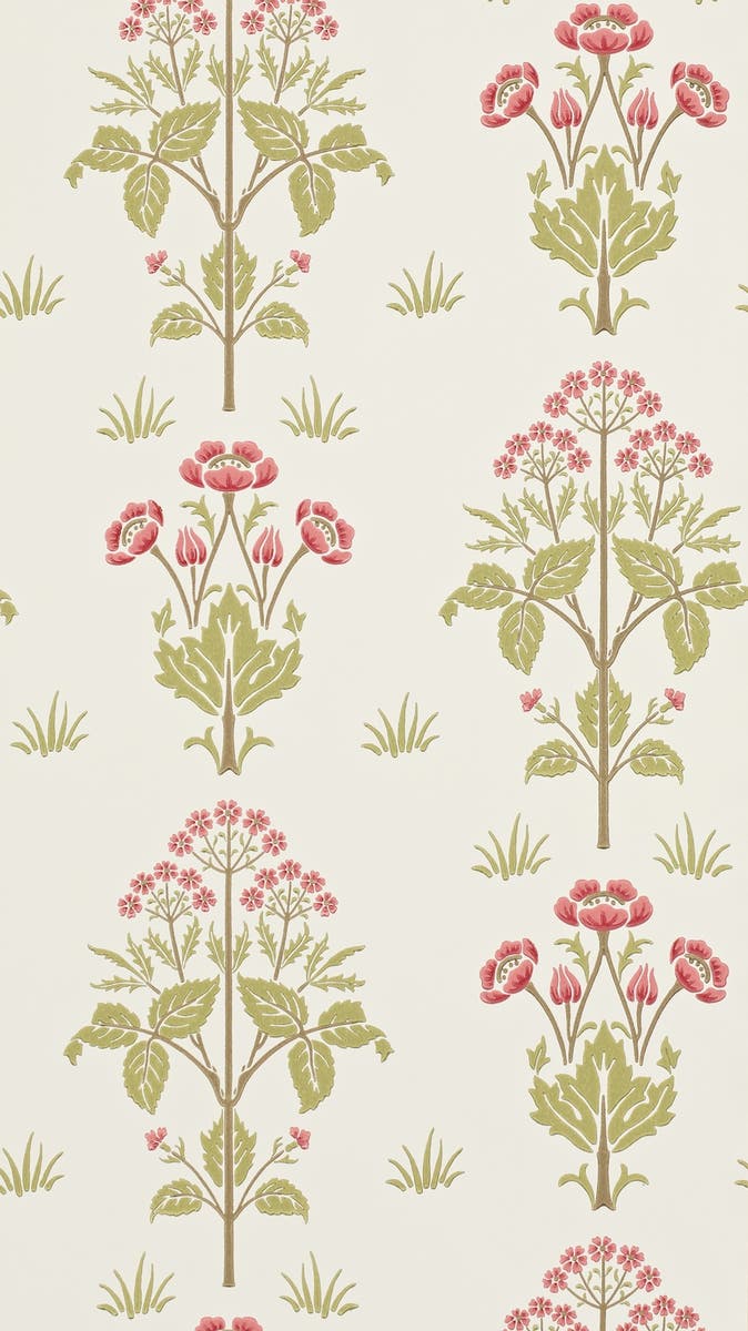 Morris & Co - Meadow Sweet Rose/Olive Morris and Friends Wallpa