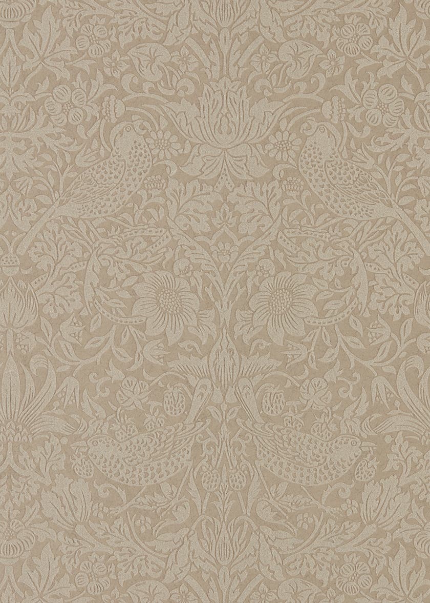 Morris & Co - Pure Strawberry Thief Tau Morris Pure Wallpapers