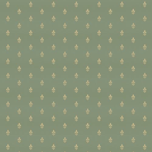 Lim & Handtryck - Fransk lilja - Grön/Guld x118-54