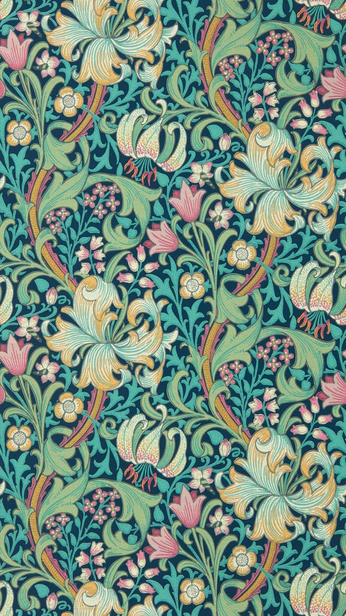 Morris & Co - Golden Lily Galactic Ink Bedford Park Wallpapers