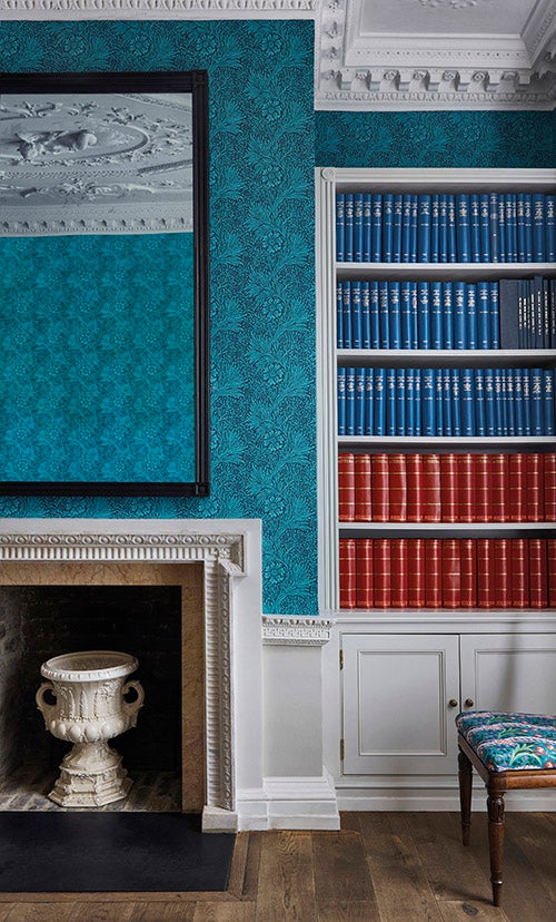 Morris & Co - Marigold Navy Queen Square Wallpapers