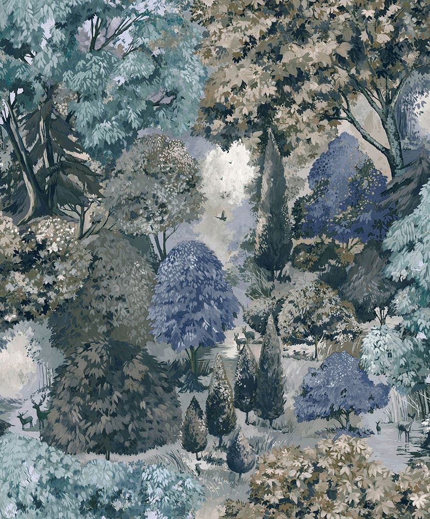 Intrade - Pinecrest Teal Green Tales of the Manor Tapet