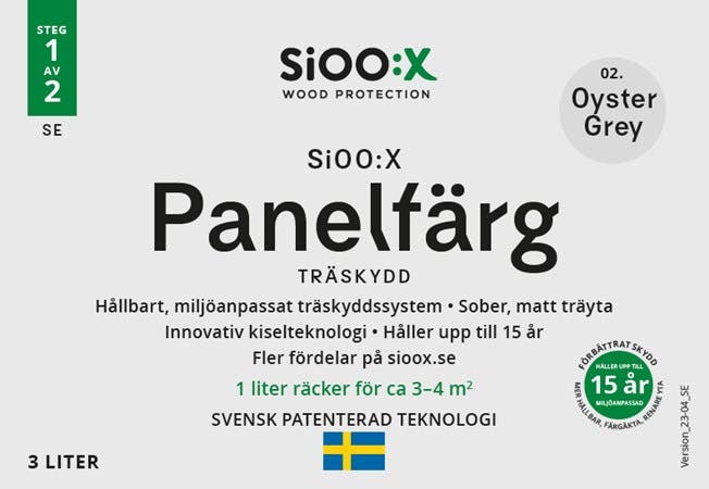 SiOO:X Panelfärg Träskydd - 3L - Oyster Grey 02
