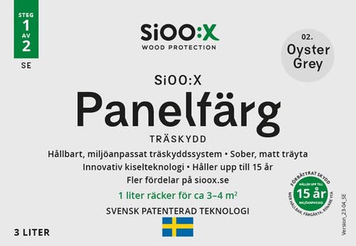 SiOO:X Panelfärg Träskydd - 3L - Oyster Grey 02