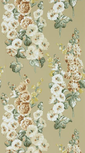 Sanderson - Hollyhocks Gold Metallic/ Sanderson One Sixty Wallp