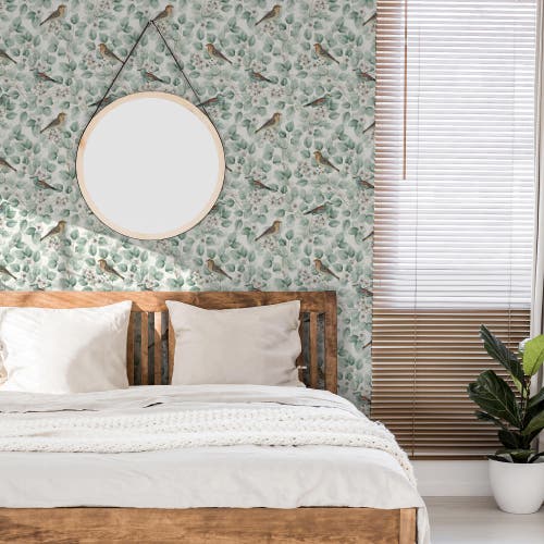 Birds & Blossoms Green