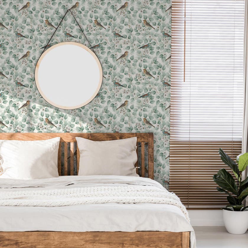 Birds & Blossoms Green