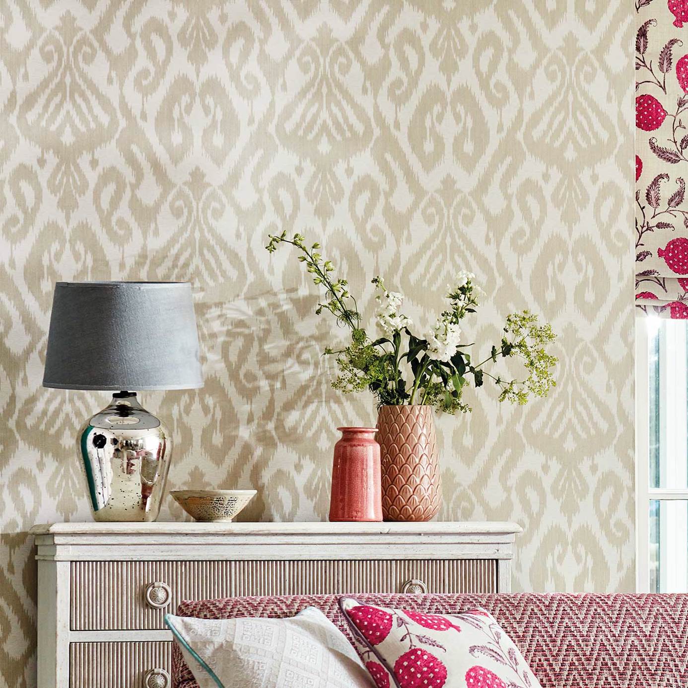 Sanderson - Kasuri Country Linen Caspian Wallpapers