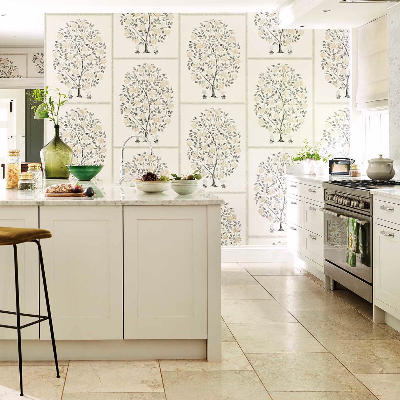 Sanderson - Anaar Tree Charcoal/Gold Caspian Wallpapers