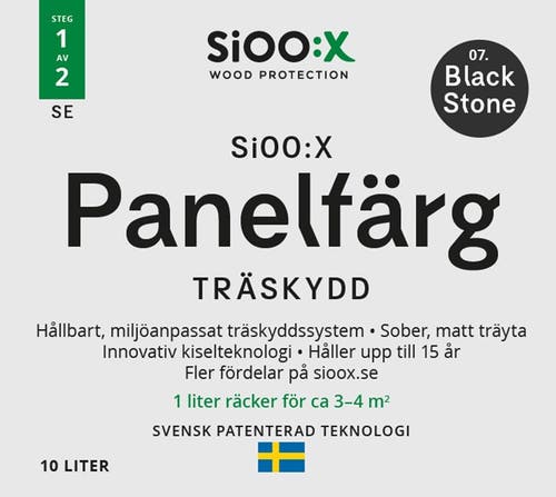 SiOO:X Panelfärg Träskydd 10L Black Stone