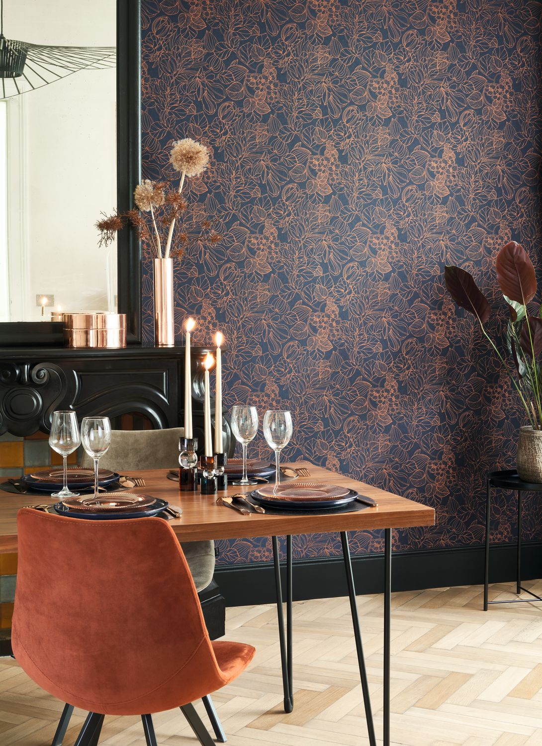 Casadeco - 1930 Gravure Bleu / Cuivr 1930