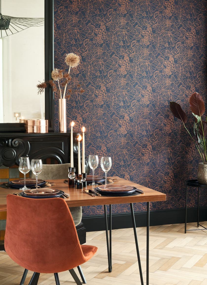 Casadeco - 1930 Gravure Bleu / Cuivr 1930