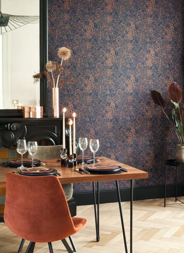 Casadeco - 1930 Gravure Bleu / Cuivr 1930