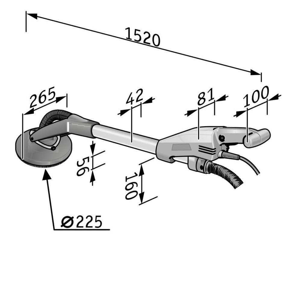 Flex Giraffslip GE7 med rund kåpa - ink. Antistatisk slang