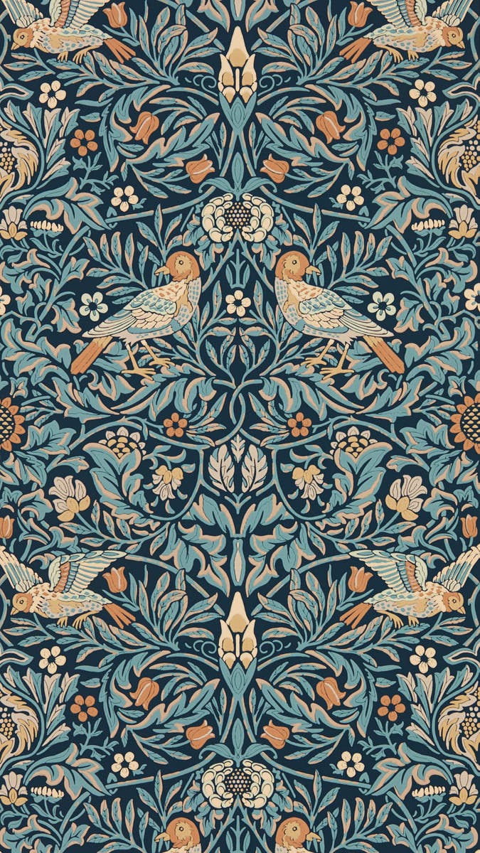 Morris & Co - Bird Webbs Blue Emery Walkers House Wall