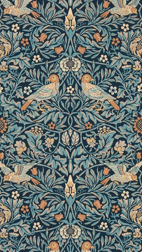Morris & Co - Bird Webbs Blue Emery Walkers House Wall