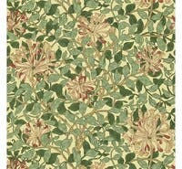 Honeysuckle Green/Coral/P Morris and Friends Wallpa