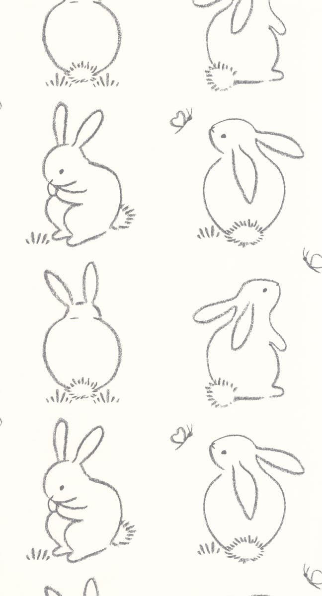 Casadeco - Funny Bunny Noir Graphite Once Upon A Time