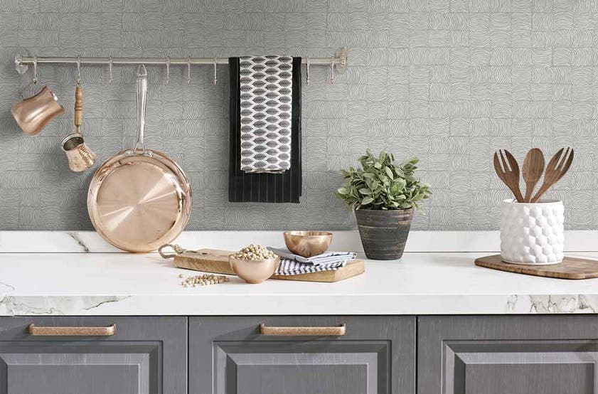 Carma - Peel & Stick Organic Squares Fog Grey NW55908