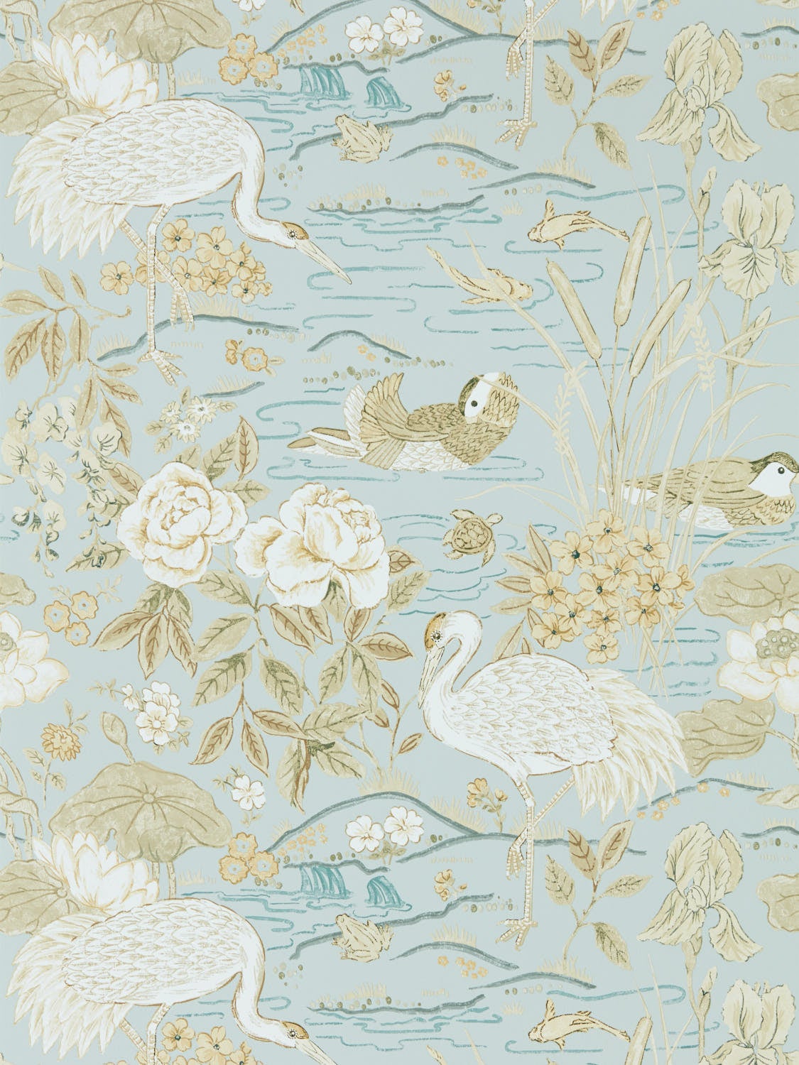 Sanderson - Crane & Frog Sky/Honey Water Garden Wallpapers