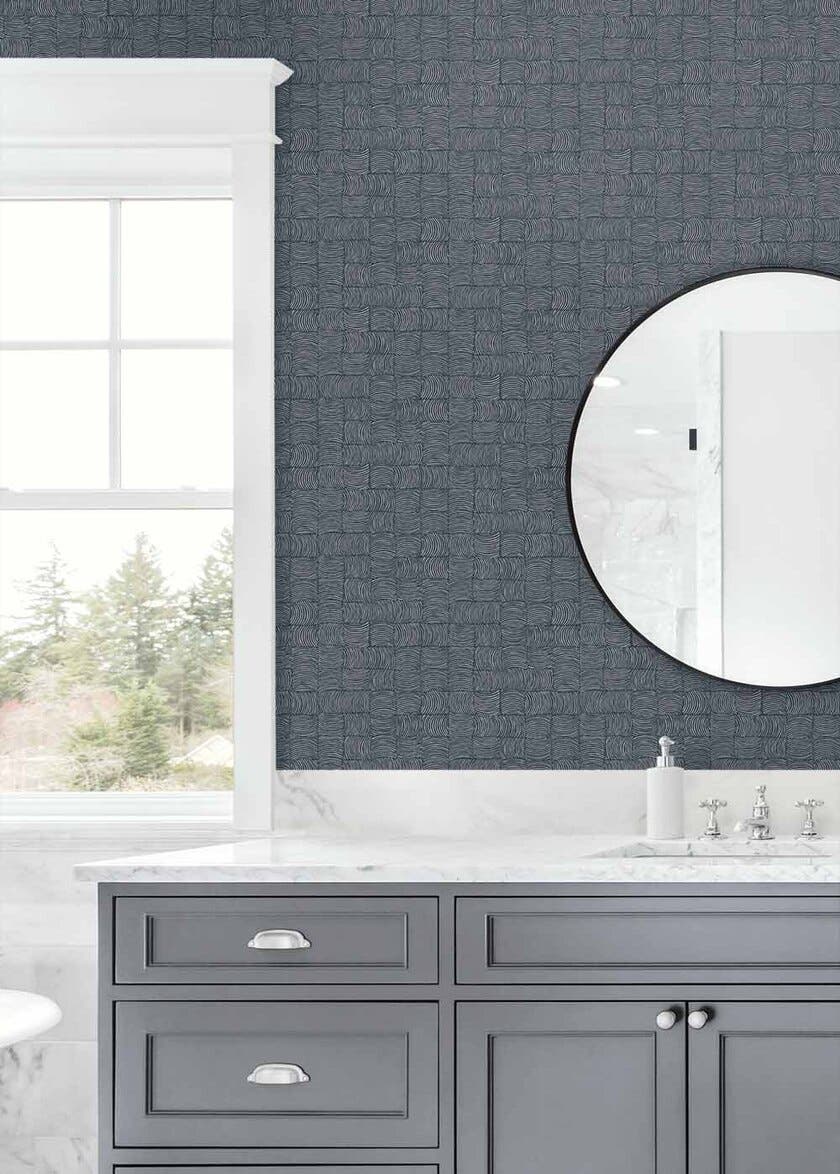 Peel & Stick Organic Squares Blue Denim NW55902