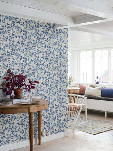 Boråstapeter - Citronträd - Blue & White