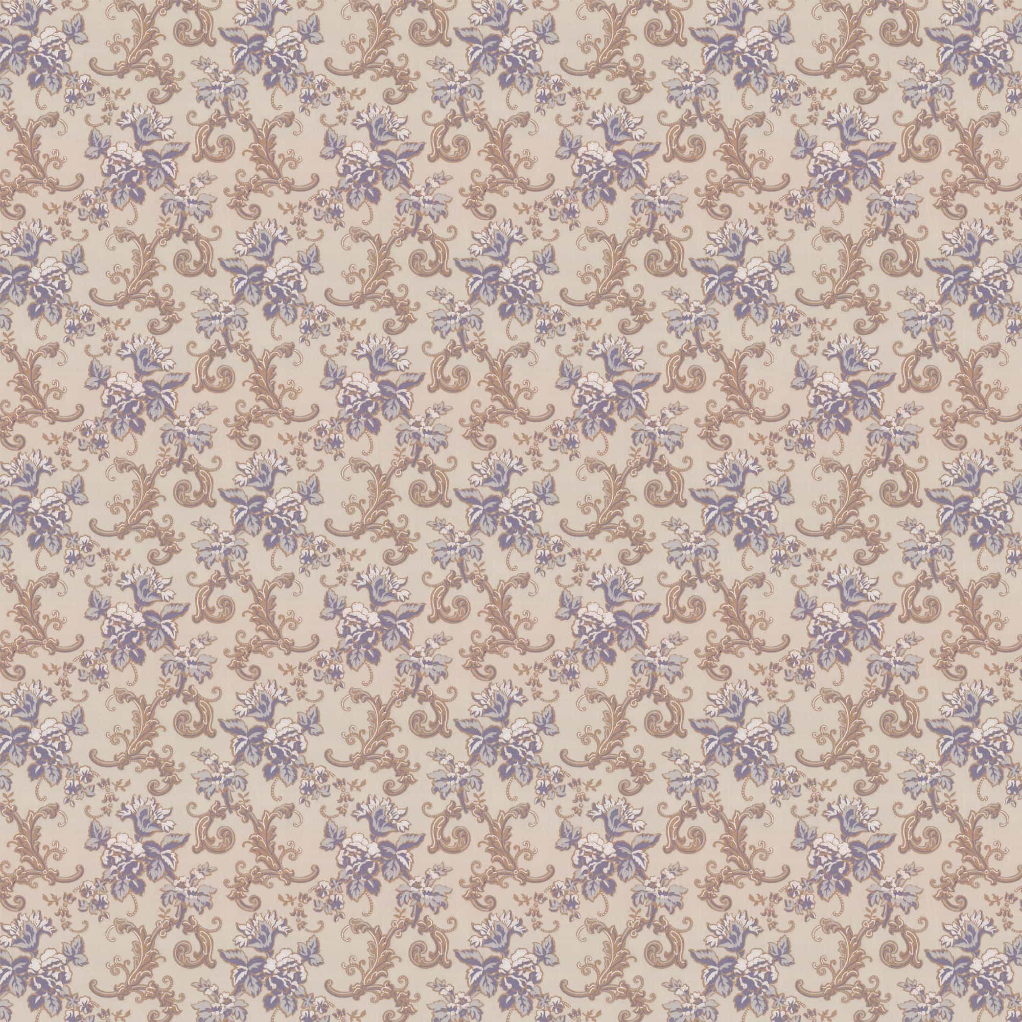 Lim & Handtryck - Hovdala blomma - Grå/Ljusblå x112-41