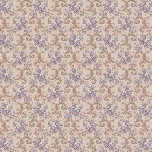 Lim & Handtryck - Hovdala blomma - Grå/Ljusblå x112-41