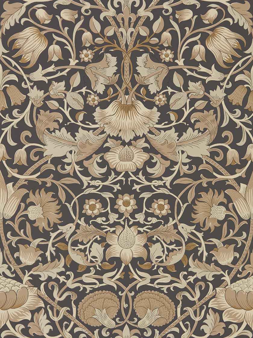 Morris & Co - Pure Lodden Charcoal/Gold Morris Pure Wallpapers