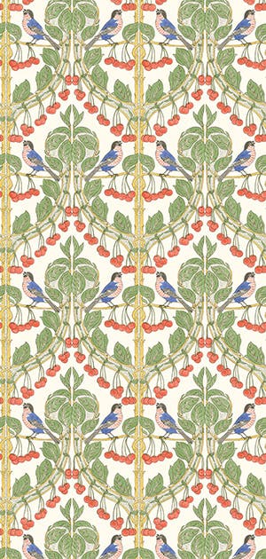 GP&J Baker - Brantwood Birds & Cherries Multi BW45100-4