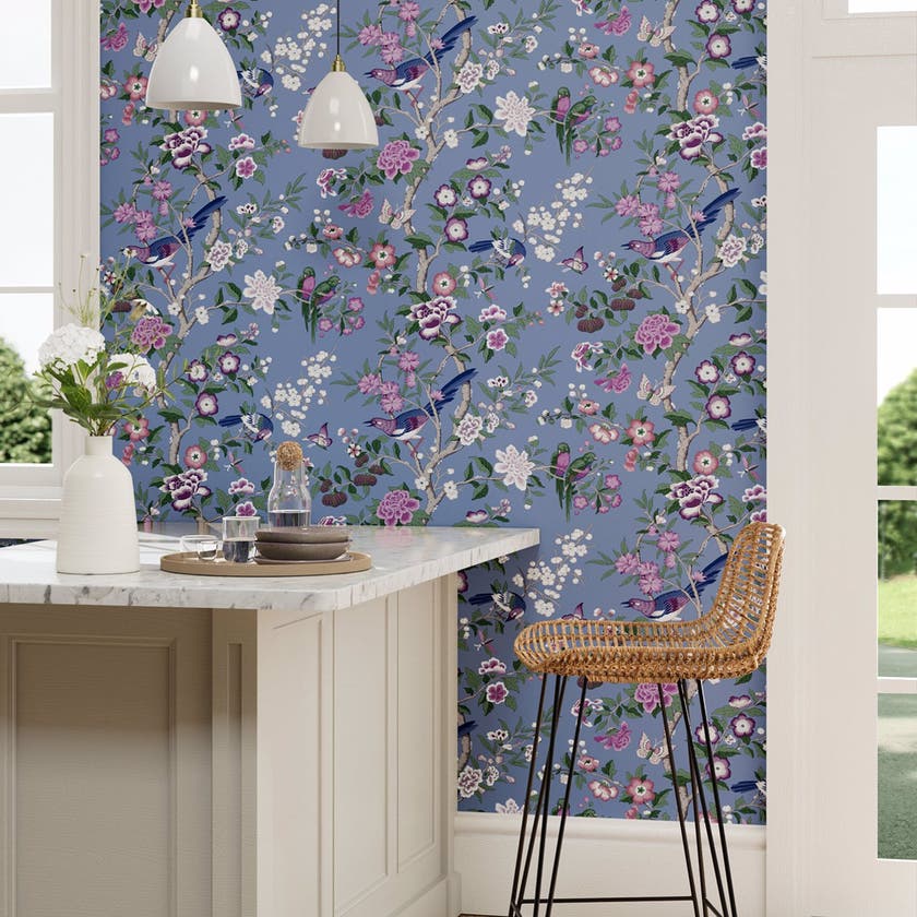 Sanderson - Chinoiserie Hall Blueberr Water Garden Wallpapers