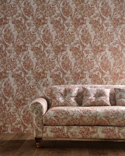 Sanderson - Fringed Tulip Toile Putty Sanderson x Giles Deacon