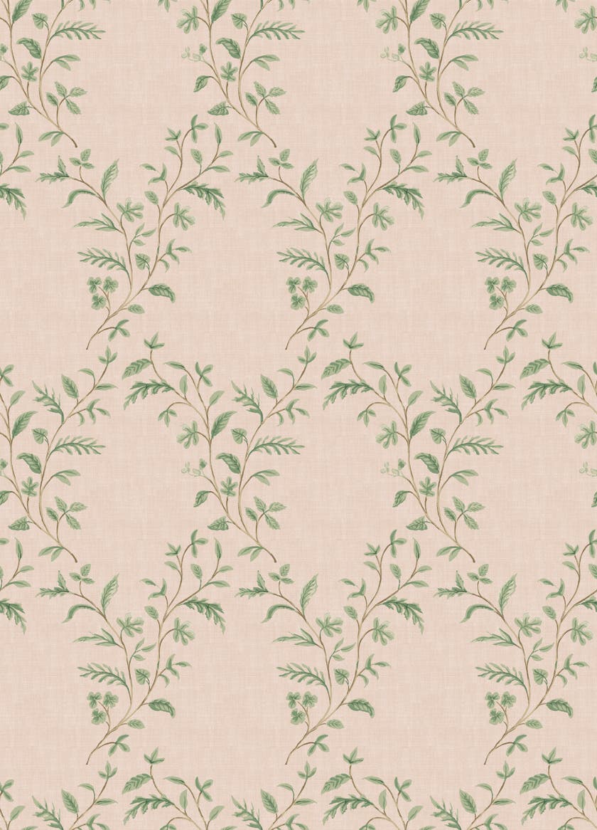 Nina Campbell - Hollingbourne Trellis Pink Green