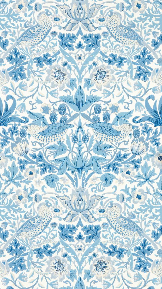 Morris & Co - Simply Strawberry Thief W Simply Morris Wallpapers