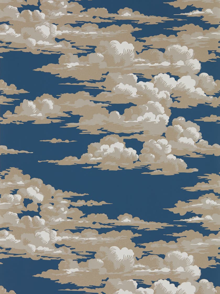 Sanderson - Silvi Clouds Yacht Blue Elysian Wallpapers