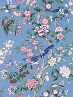Chinoiserie Hall Blueberr Water Garden Wallpapers