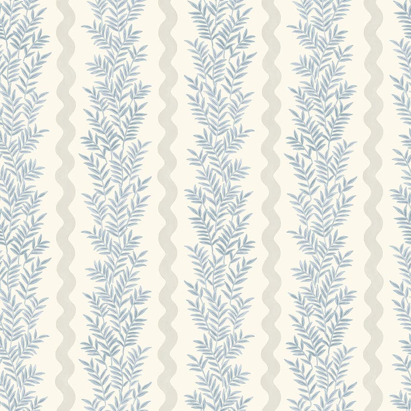 Pipkin Stripe Neutral Blu Tales of the Manor Tapet