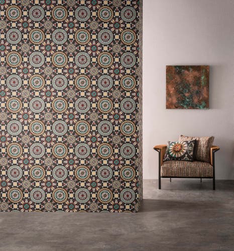 Osborne & Little - Rosetta Folium Rosetta Charcoal/M