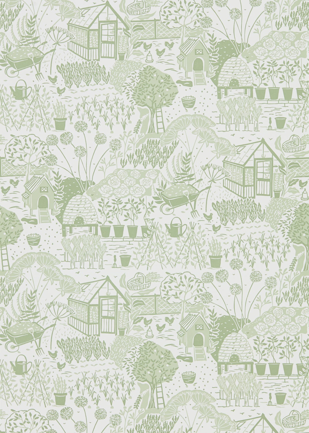 Sanderson - The Allotment Fennel Potting Room Wallpapers