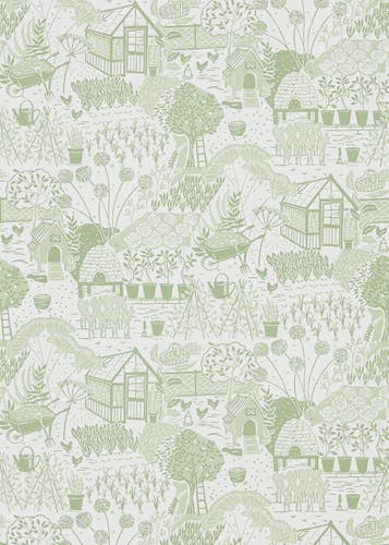 Sanderson - The Allotment Fennel Potting Room Wallpapers