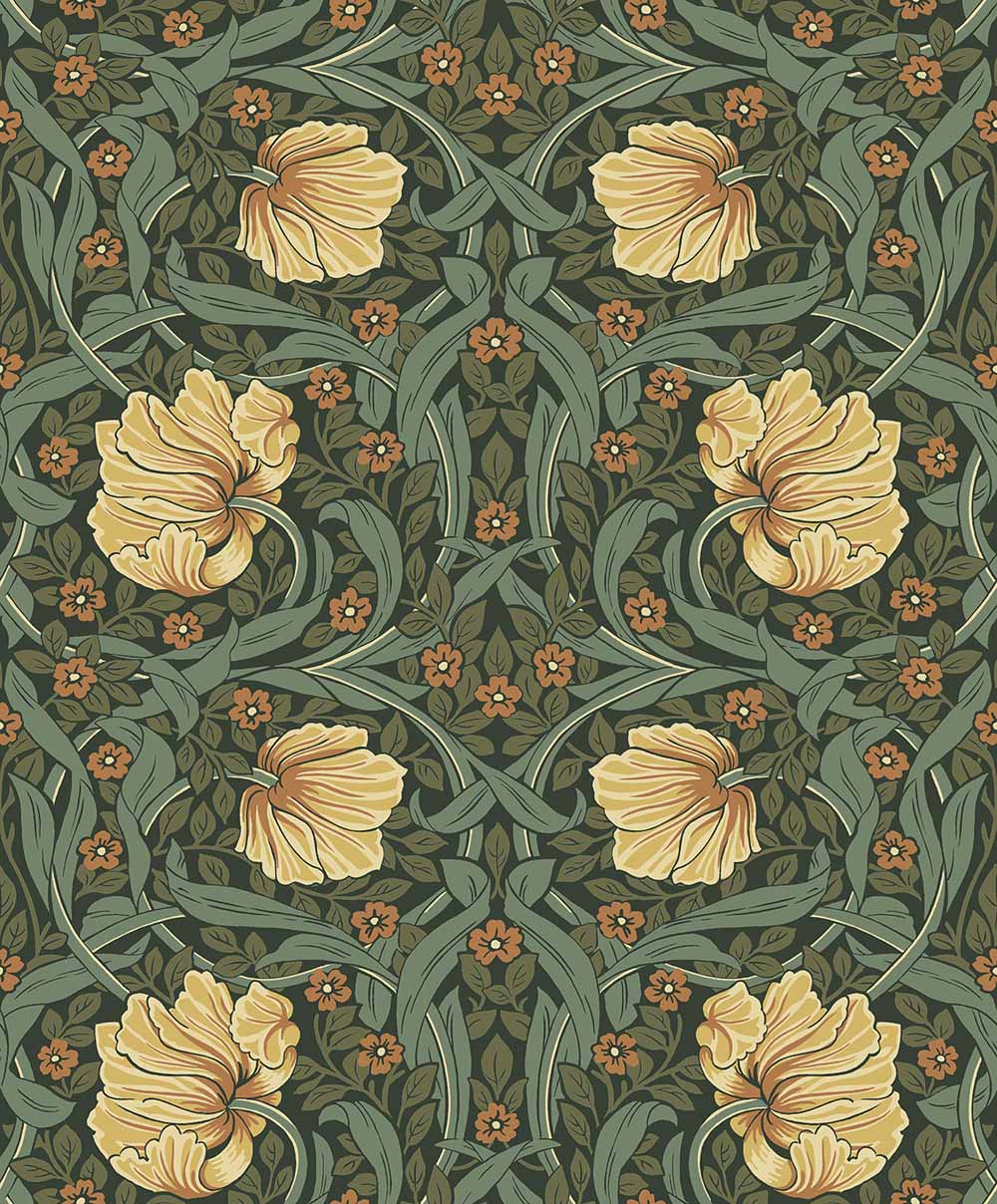 Carma - Peel & Stick Pimpernel Garden Meadow Green & Amber NW54204