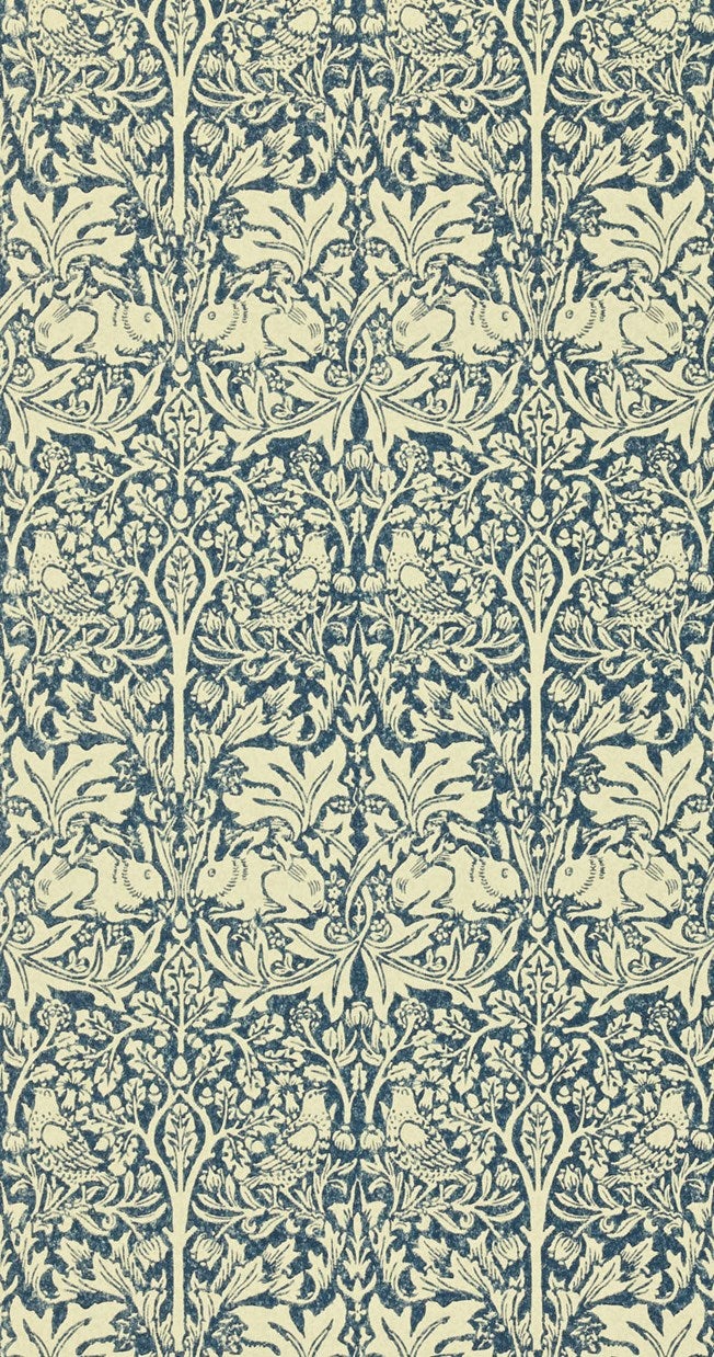 Morris & Co - Brer Rabbit Indigo/Vellum Morris and Friends Wallpa