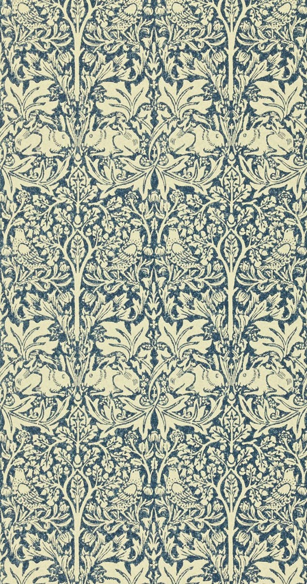 Morris & Co - Brer Rabbit Indigo/Vellum Morris and Friends Wallpa