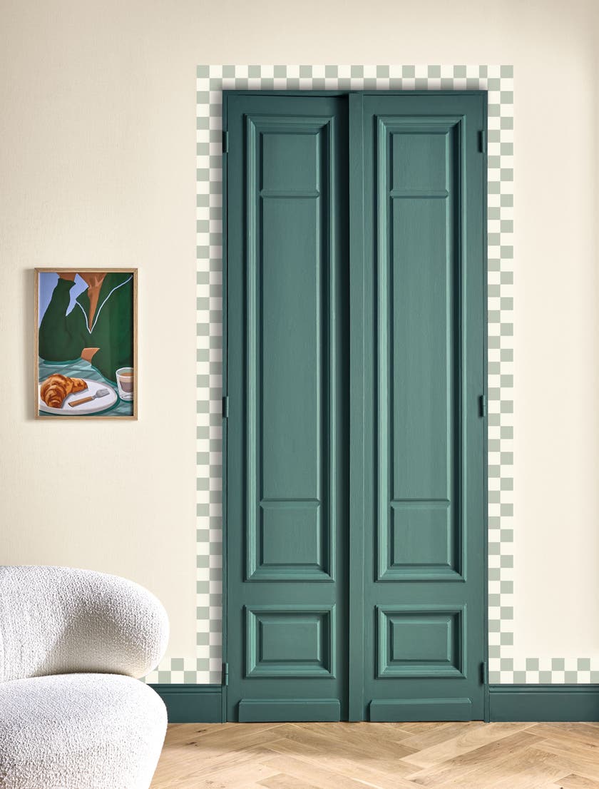 Caselio - Checks Border Vert Amande