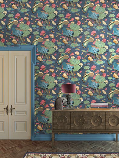 GP&J Baker - Original Nympheus Indigo Teal BW45123-4